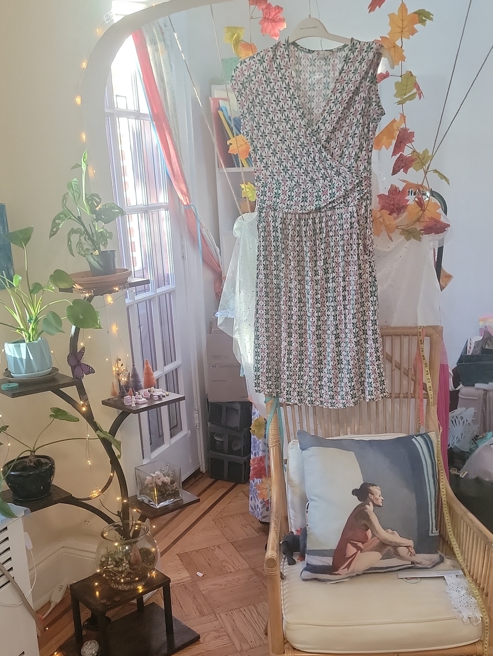 Boden Green and Pink Floral Midi Dress Size 8 Petite